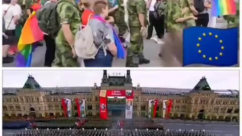 NATO country military parade (Dua Lipa?!) vs. Russian WWII Victory Day military parade