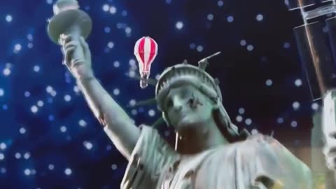 The Olympic Opening ceremony featured a hot air balloon flying over a beaten up Statue of Liberty.