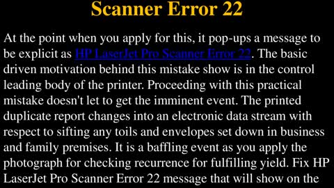 Easy Ways To Fix HP LaserJet Pro Scanner Error 22
