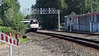 Southbound Amtrak Cascades in Kent, Washington (2 trains), 6/21/2024