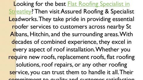 Get the best Flat Roofing Specialist in Streatley