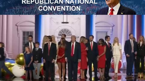 Melania and Donald share a tender moment as family joins them on stage at