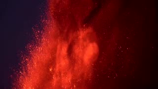 Mount Etna erupts, spewing lava into the sky