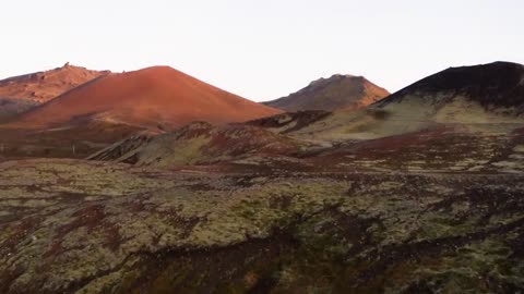 Aerial of Iceland Desert Mountain
