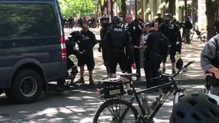 June 10 2017 Seattle 1.11 Antifa with gun gets arrested for attacking trump supporters