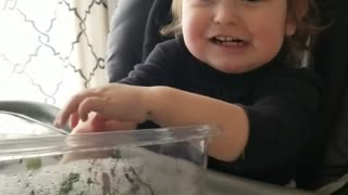 Baby wants Spinach, refuses sprinkles!