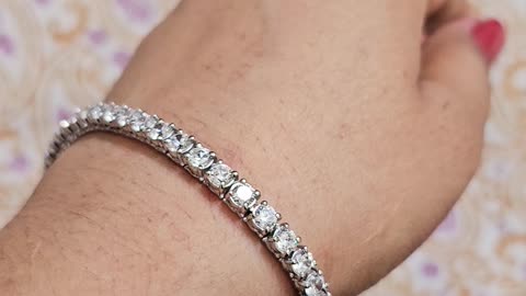 10 Carat Natural Diamond Wedding Tennis Bracelet in 14K White Gold