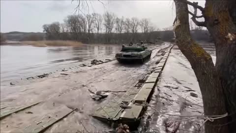 The Floating Pontoon Bridge Successfully Withstood Heavy Traffic. T-80U, T-80BVM, BMP-2, BTR-82A