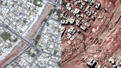 Dramatic satellite images show devastation in Libya