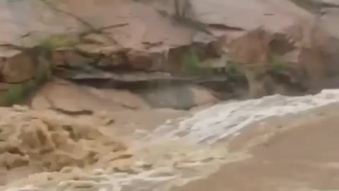 Waterfall after heavy rain