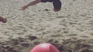 Guy Jumps On Yoga Ball, Fails Hilariously