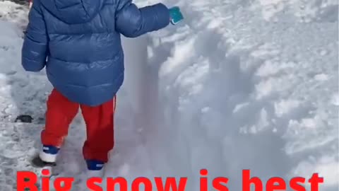 Best big snow for cute baby to dig Merry Christmas for everyone