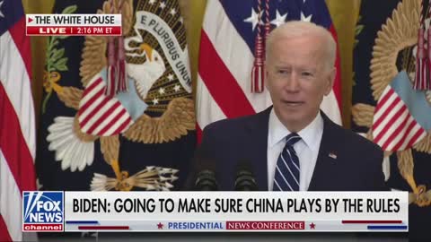 Biden 1st Press Conference - About China