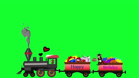 railway,birthday,birthday train,monkey,bear,gifts,flowers,happy birthday,funny,cartoon , video