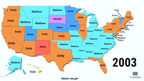 Most Popular Baby Girl Names Between 1950 and 2018