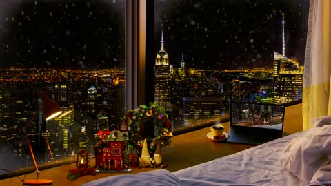 Christmas in New York City Loft - Cozy Carols in a Snowstorm, Instrumental Coffee Music - Home Alon