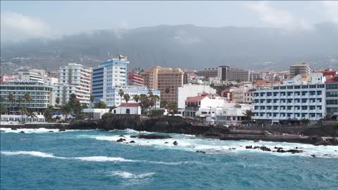 view of puerto de la cruz city tenerife atlantic ocean canary islands spain