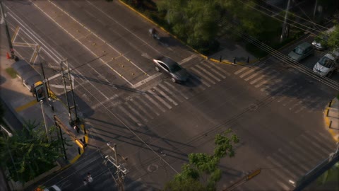 View of an intersection in fast motion
