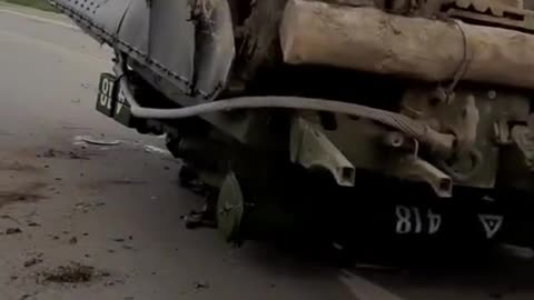 Flipped Tank in Ukraine