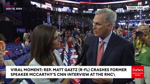 VIRAL MOMENT: Matt Gaetz Crashes McCarthy's RNC Interview On CNN—Then The Ex-Speaker Reacts