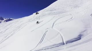 Ski two backflip over vert fail