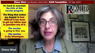 The vaccine is a bioweapon that is going to kill you says syndicated columnist, Diana West