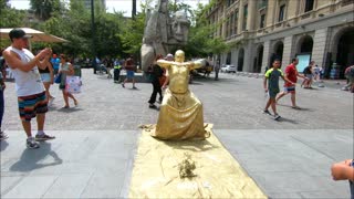 The Gold man at Plaza de Armas in Santiago