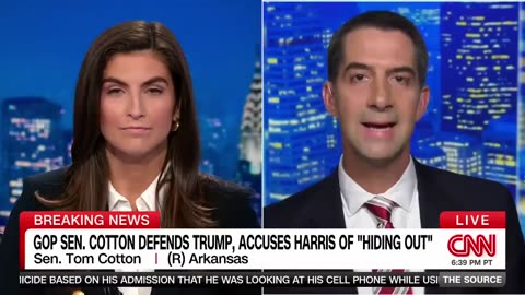 Tom Cotton Flips the Script on CNN Hack Kaitlan Collins