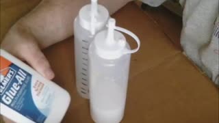 pouring medium using glue