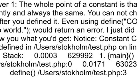 Can you assign values to constants with equal sign after using defined in php