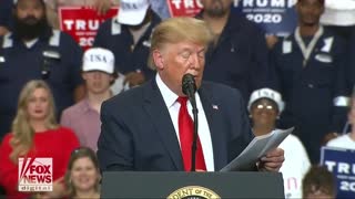 Trump reads whistleblower attorney's tweets at rally