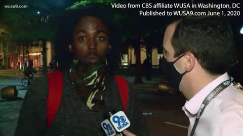 Washintgon, DC protester explains that vandalism, arson are protest