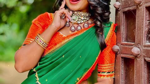 Beautiful jewels 🥰 Half saree 💚🧡 #aadhya #zeetelugu #preevibes