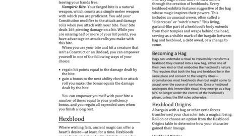 Unearthed Arcana: Gothic Lineage review Dhampir, Reborn, Hexblood