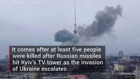 Russian missiles target Kyiv’s TV tower leaving 5 dead