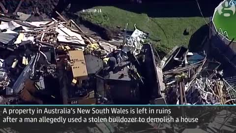 Bulldozer rampage_ Australian man flattens house with stolen bulldozer