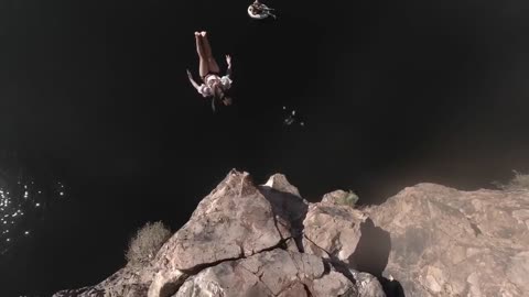 Cliff diving fail