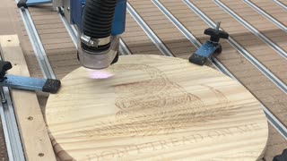 ASMR CNC Router Engraving Pine Wood