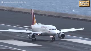 Storms make it difficult to land at Madeira airport