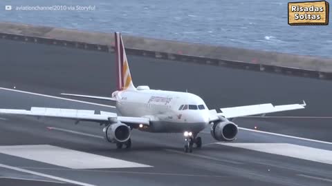 Storms make it difficult to land at Madeira airport