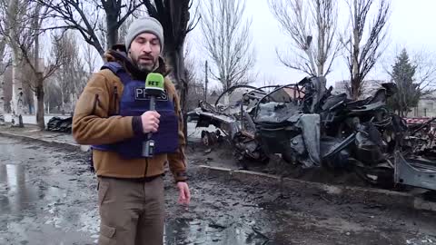 Destroyed Ukrainian military vehicles on the streets of Melitopol.😬