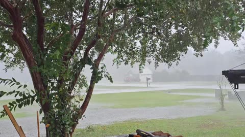 Hurricane Idalia blowing through South Georgia House Damaged