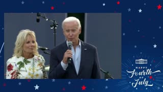 Jill Biden Reminding Joe to Say "God Bless America"...But He Still Flops