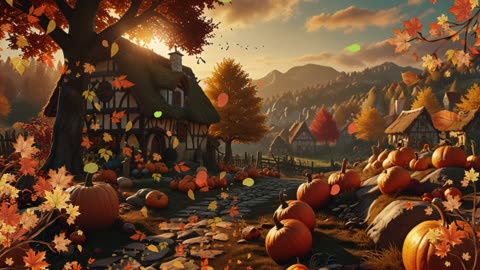 Cosy Autumn Village- ASMR music and nature sounds, music for ambience@Stephaniejane-music