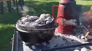 campfire cooking with Dutch Oven