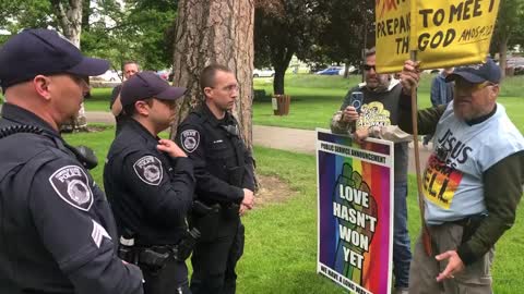Police In Idaho Threaten To Arrest Street Preachers For Protesting Against Pride Event