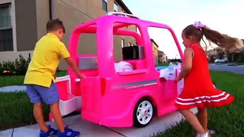 Diana_and_her_Barbie_car_-_Camping_adventure funny videos
