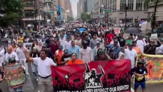 Now illegals have taken over Time Square demanding the end of ICE and immigration law enforcement