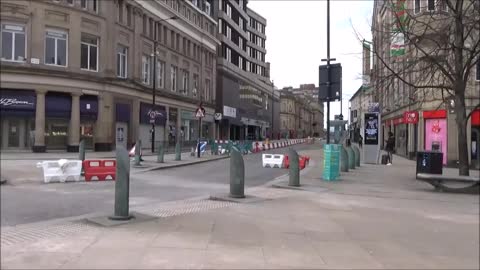 Sheffield city centre 3pm Saturday roads blocked off