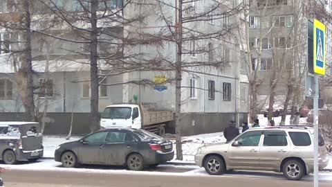 Throwing Garbage Bags from 9 Story Building